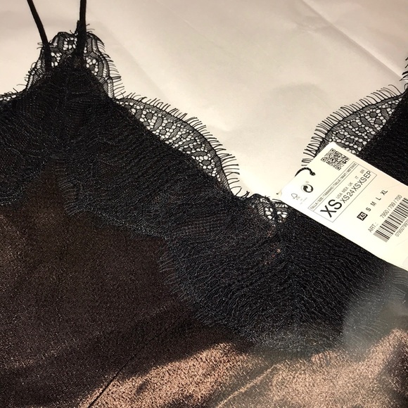 Zara Brown Satin Dress - Picture 7 of 7